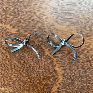 Silver Bow Earrings